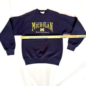 Michigan Wolverines Navy‎ Blue Sweatshirt kids size large Vintage